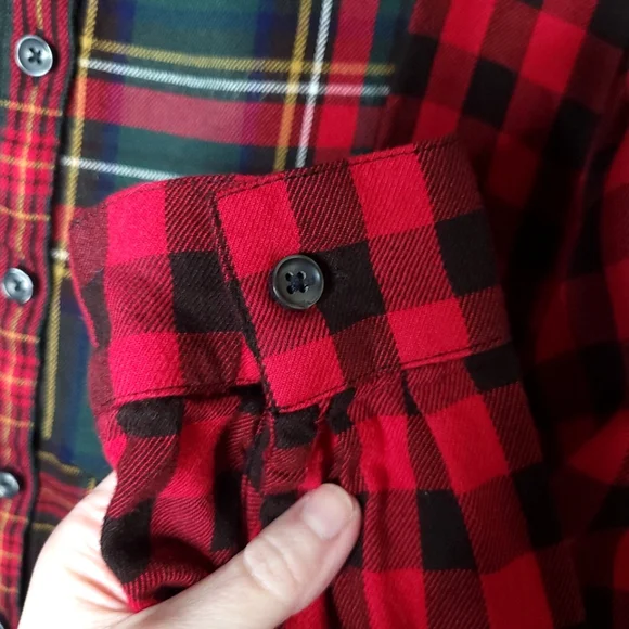 Coldwater Creek EUC PM Into the Mix Plaid Button-Down Tunic - Picture 5 of 12